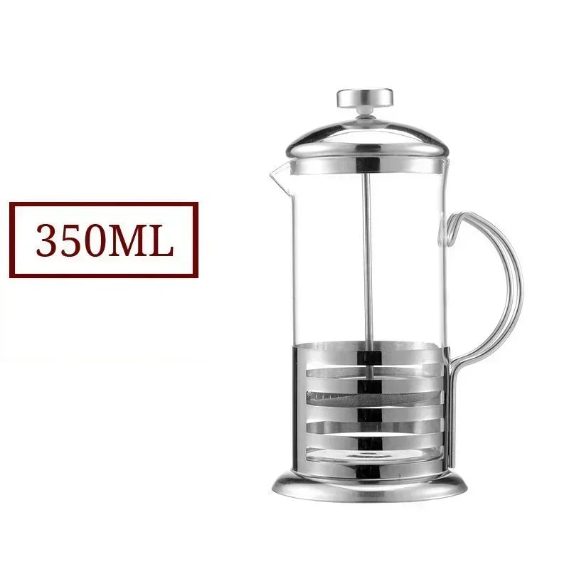Portable French Press Coffee Maker Stainless Steel Coffee Percolator Durable Heat Resistant Glass For Kitchen Travel Camping