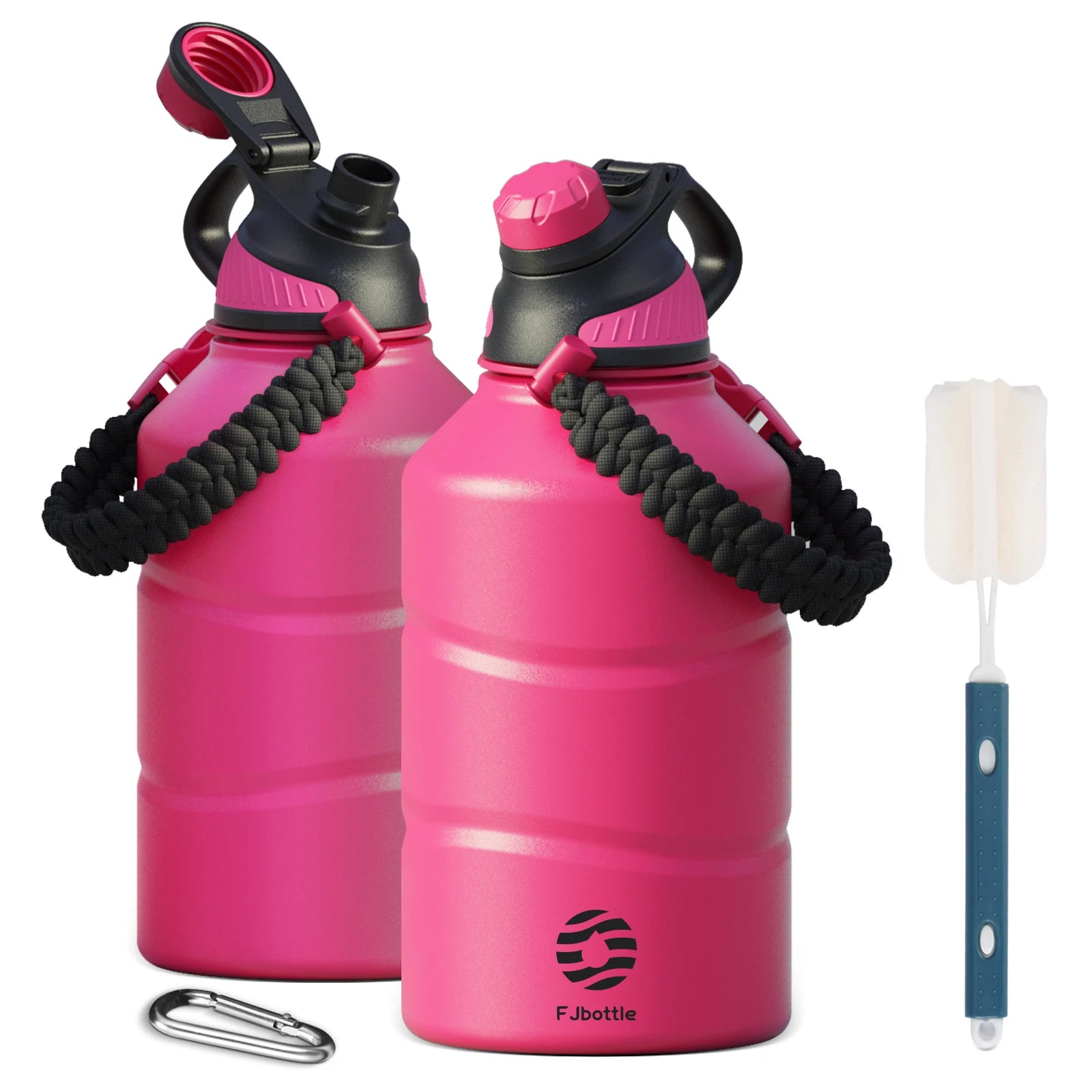 Garrafa Térmica em Aço Inoxidável de Grande Capacidade com Isolamento à Vácuo e Cordão para Academia - 1,9L