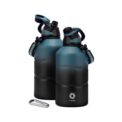 Garrafa Térmica em Aço Inoxidável de Grande Capacidade com Isolamento à Vácuo e Cordão para Academia - 1,9L