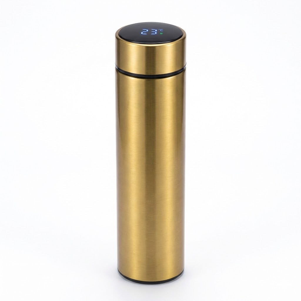 Garrafa Térmica Inox com Display LED Digital de Temperatura para Água, Café e Chá - 500ml