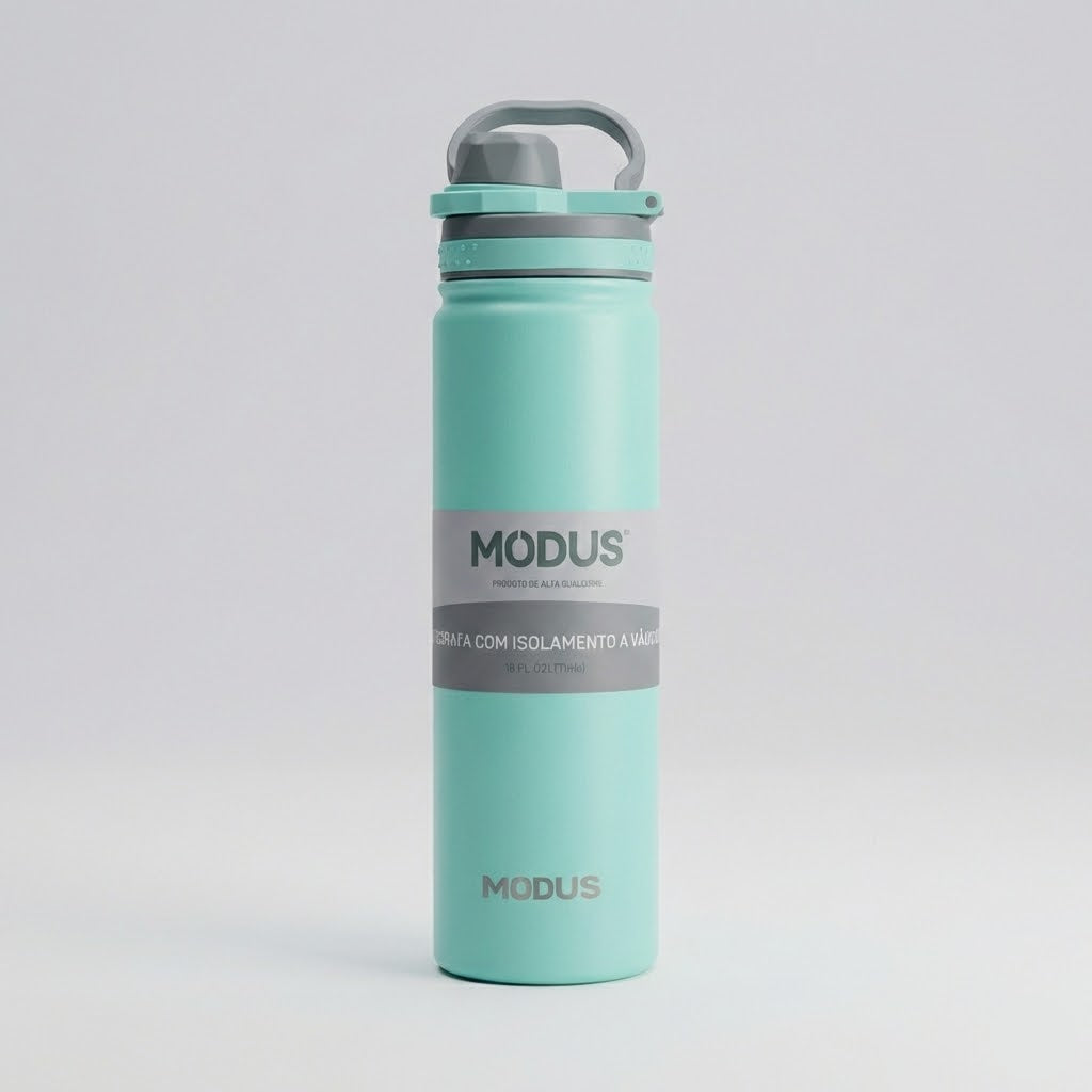 Garrafa Térmica Modus em Aço Inoxidável com Canudo, Isolamento Térmico para Carro e Esportes ao Ar Livre - 750ml